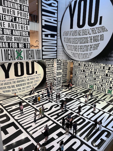 “Thinking of You. I mean me. I mean you.” by Barbara Kruger (Installation at the MOMA)