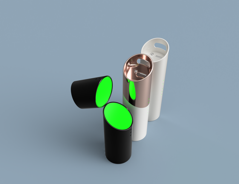 Portabel Luminaire for migrane relief with green light by Ariella Knight